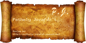 Pethely Jozafát névjegykártya